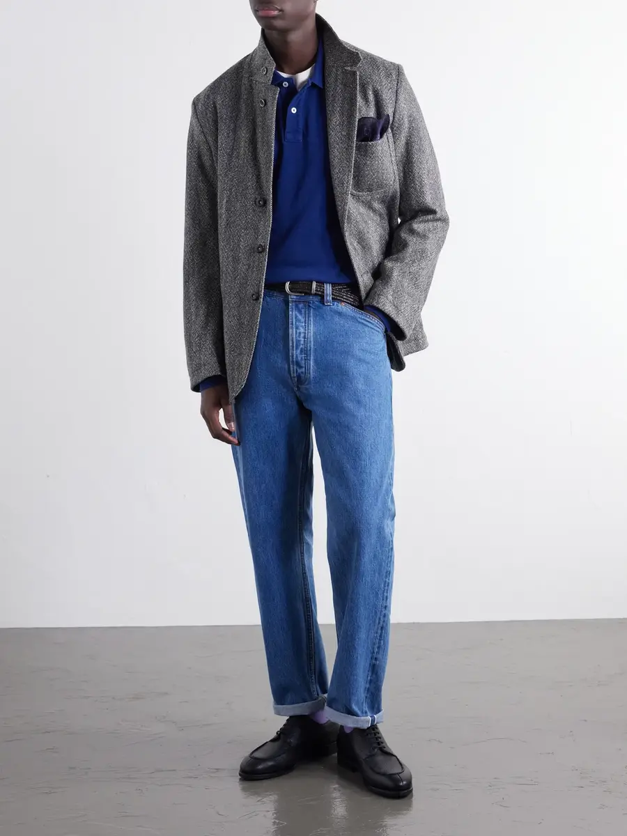 Drake's Indigo-Dyed Cotton-Piqué Polo Shirt - Men | Thumbnail 2 Drake's Indigo-Dyed Cotton-Piqué Polo Shirt - Men | Thumbnail 2