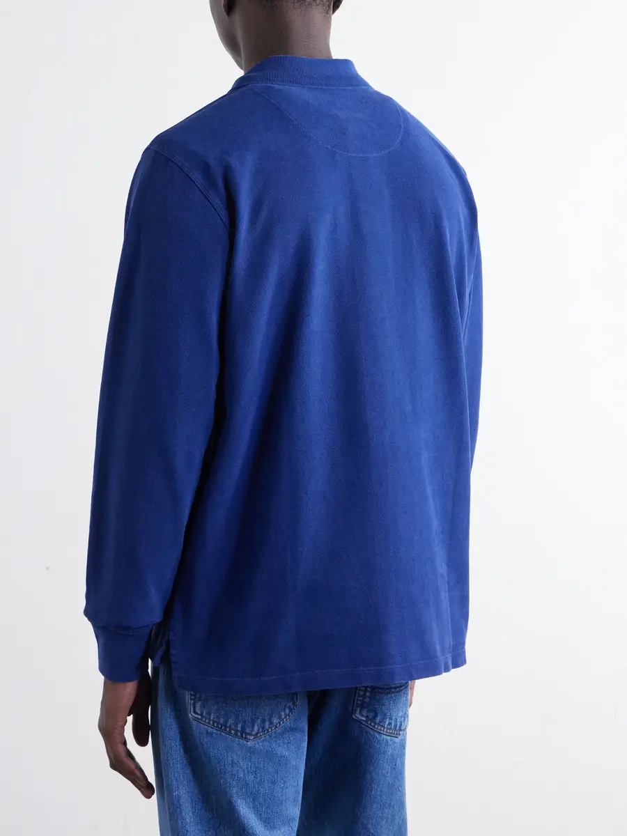 Drake's Indigo-Dyed Cotton-Piqué Polo Shirt - Men | Thumbnail 4 Drake's Indigo-Dyed Cotton-Piqué Polo Shirt - Men | Thumbnail 4