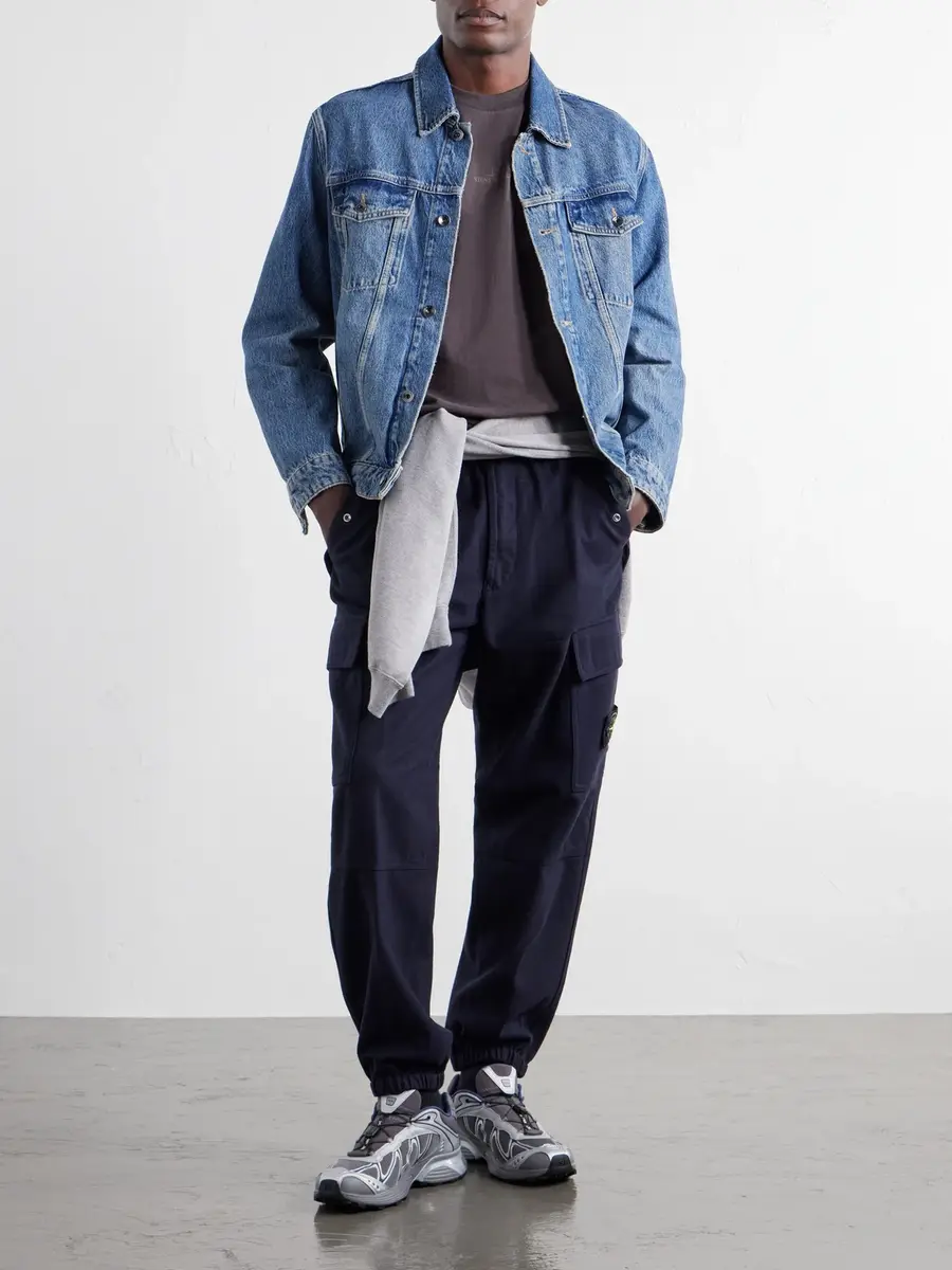 Stone Island Garment-Dyed Wool-Blend Nylon Flannel-TC Cargo Sweatpants - Men | Thumbnail 2 Stone Island Garment-Dyed Wool-Blend Nylon Flannel-TC Cargo Sweatpants - Men | Thumbnail 2