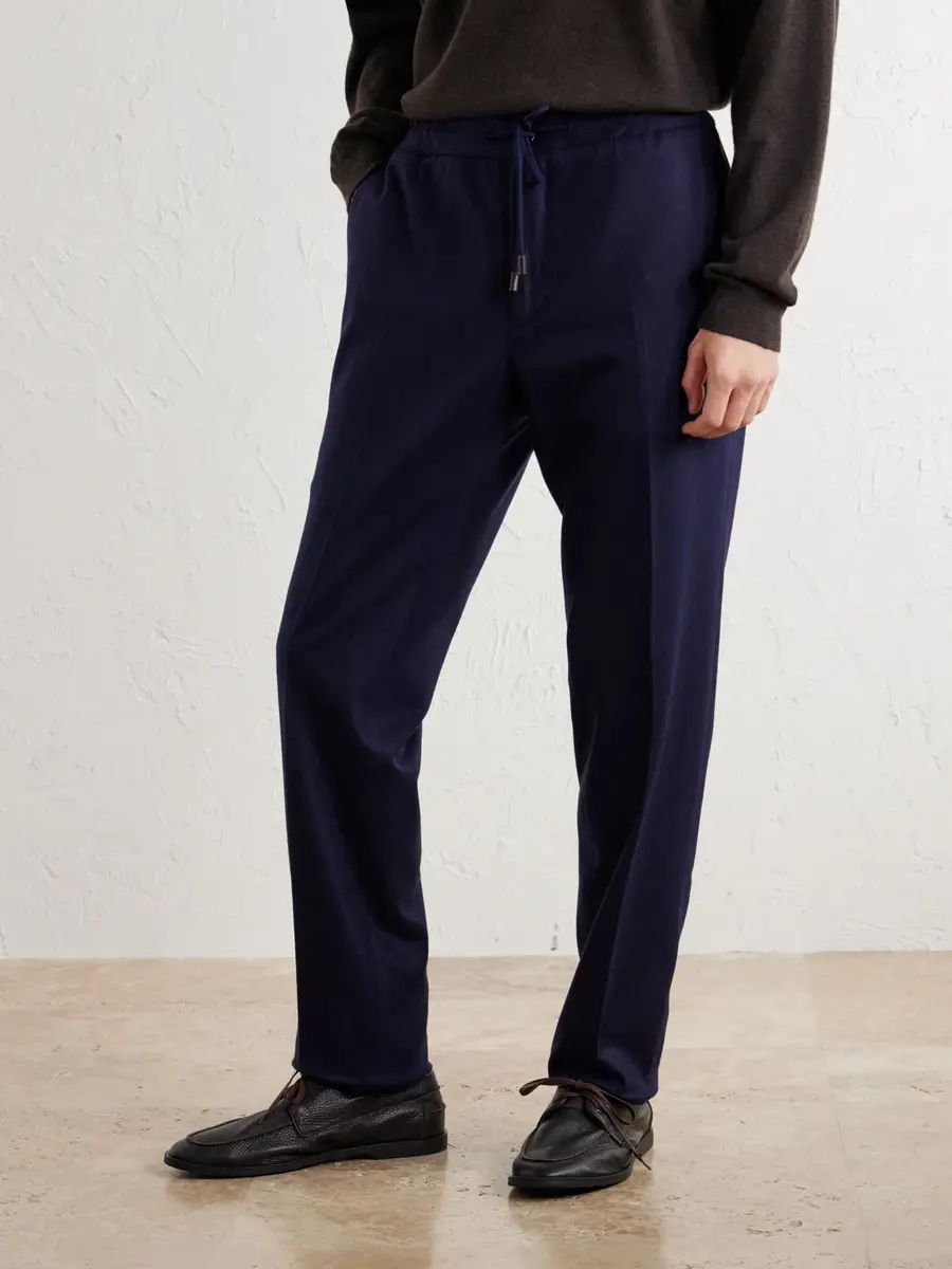 Slowear Incotex Tapered Cashmere-Flannel Drawstring Trousers - Men | Thumbnail 3 Slowear Incotex Tapered Cashmere-Flannel Drawstring Trousers - Men | Thumbnail 3