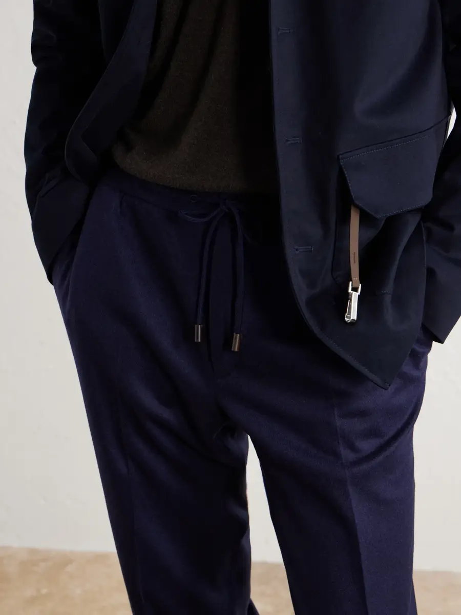 Slowear Incotex Tapered Cashmere-Flannel Drawstring Trousers - Men | Thumbnail 5 Slowear Incotex Tapered Cashmere-Flannel Drawstring Trousers - Men | Thumbnail 5