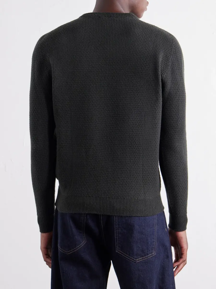 Inis Meáin Caoladóir Merino Wool and Cashmere-Blend Waffle Sweater - Men | Thumbnail 4