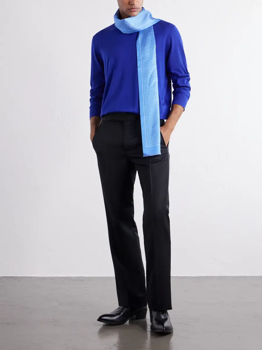 Tom Ford Wool-Blend Grain de Poudre Straight-Leg Trousers - Men | Thumbnail 2