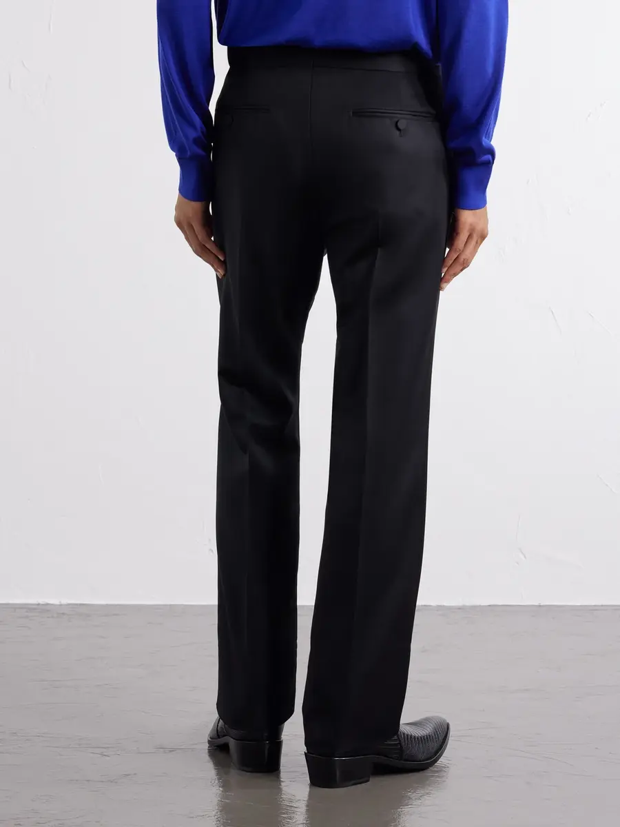 Tom Ford Wool-Blend Grain de Poudre Straight-Leg Trousers - Men | Thumbnail 4
