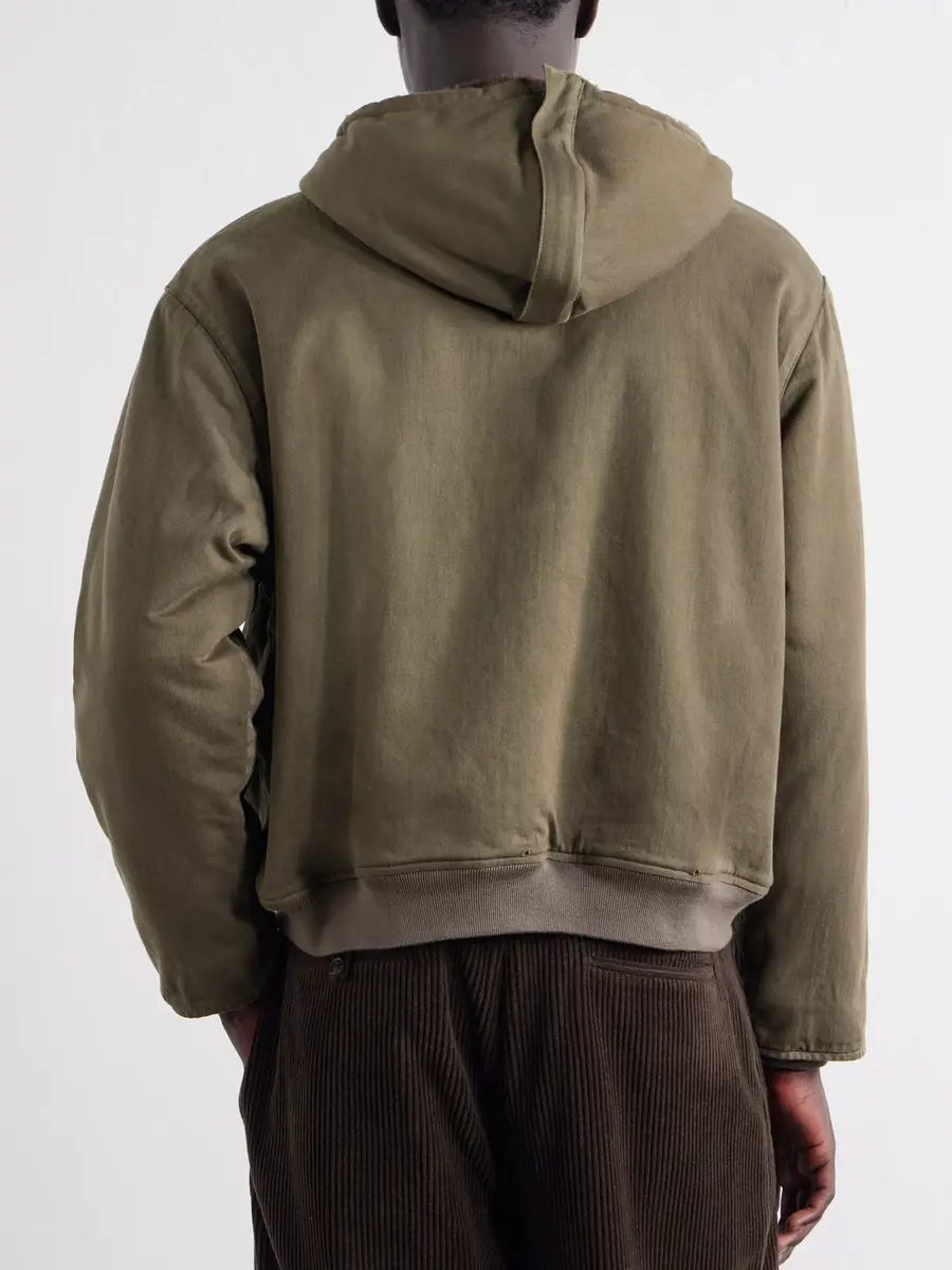 A.PRESSE Hooded Plush-Trimmed Cotton-Canvas Bomber Jacket - Men | Thumbnail 4 A.PRESSE Hooded Plush-Trimmed Cotton-Canvas Bomber Jacket - Men | Thumbnail 4
