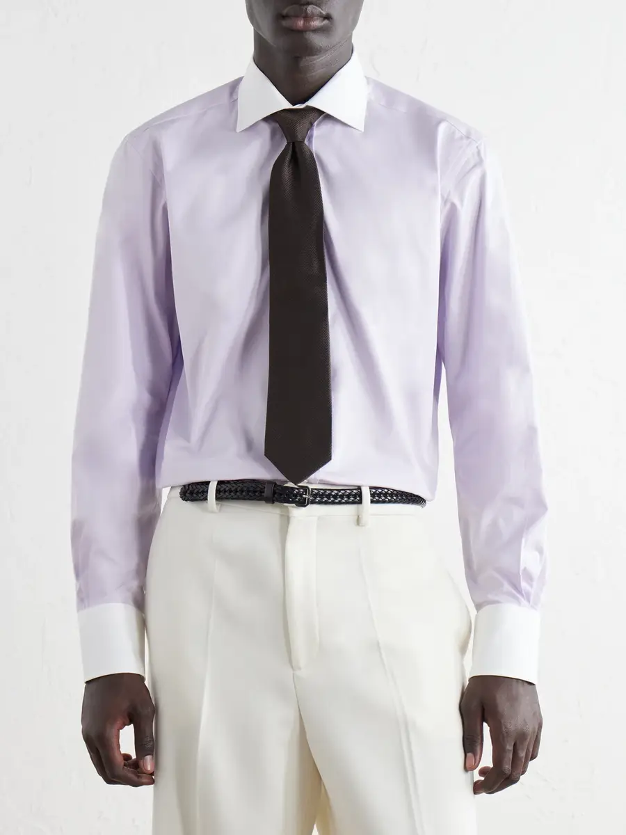 Tom Ford Spread-Collar Cotton-Gabardine Shirt - Men | Thumbnail 3 Tom Ford Spread-Collar Cotton-Gabardine Shirt - Men | Thumbnail 3