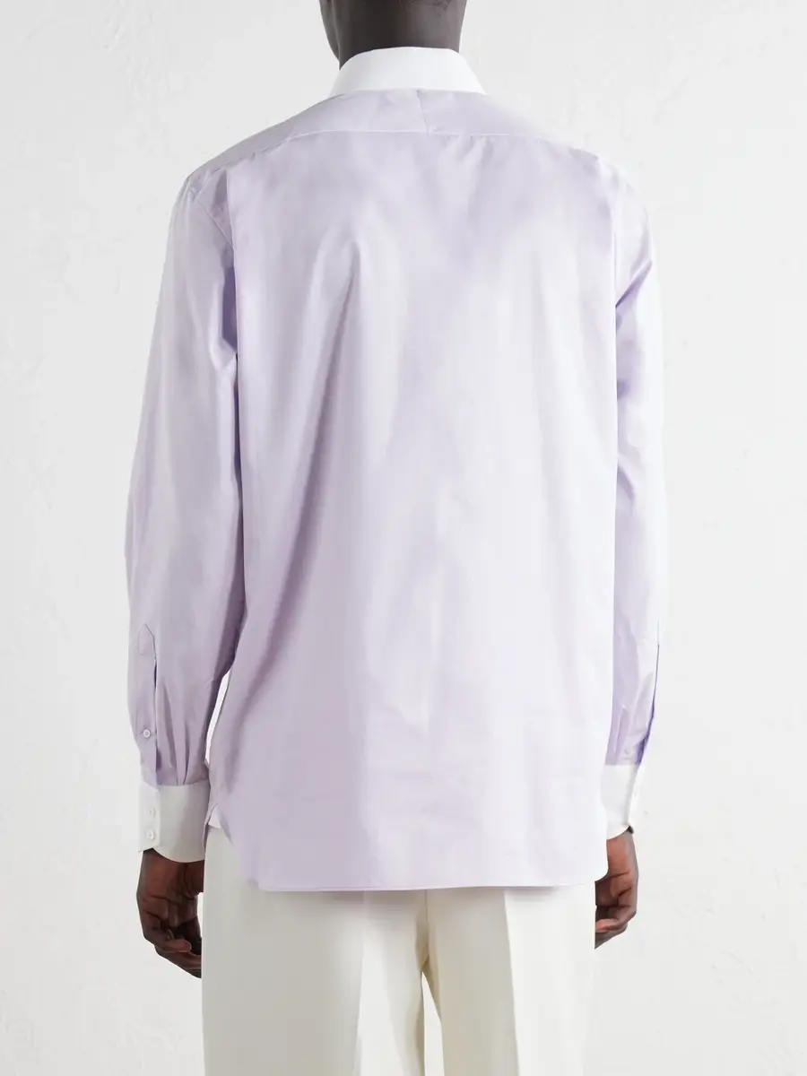 Tom Ford Spread-Collar Cotton-Gabardine Shirt - Men | Thumbnail 4 Tom Ford Spread-Collar Cotton-Gabardine Shirt - Men | Thumbnail 4