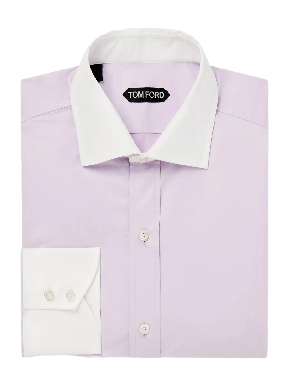 Tom Ford Spread-Collar Cotton-Gabardine Shirt - Men