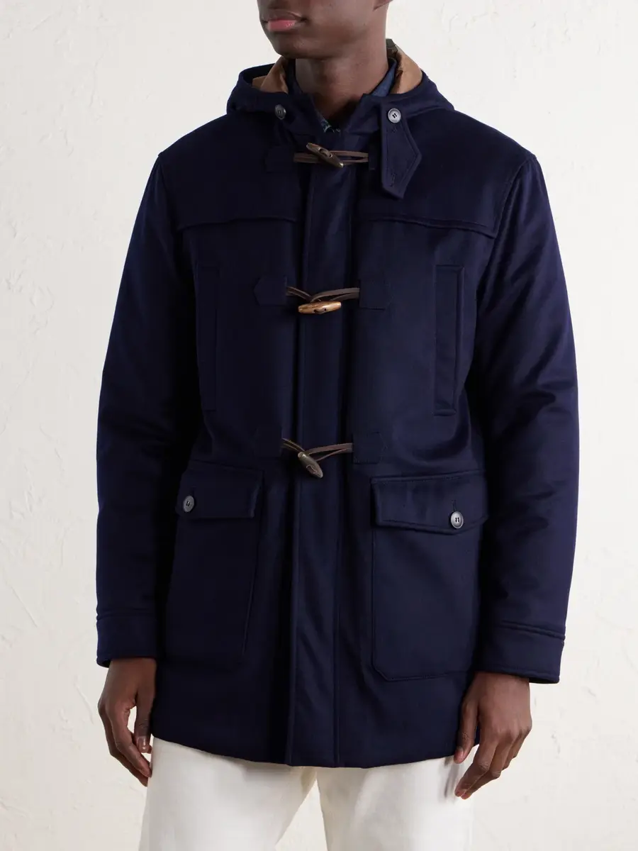 Canali Montgomery Hooded Leather-Trimmed Wool and Cashmere-Blend Padded Parka - Men | Thumbnail 3 Canali Montgomery Hooded Leather-Trimmed Wool and Cashmere-Blend Padded Parka - Men | Thumbnail 3