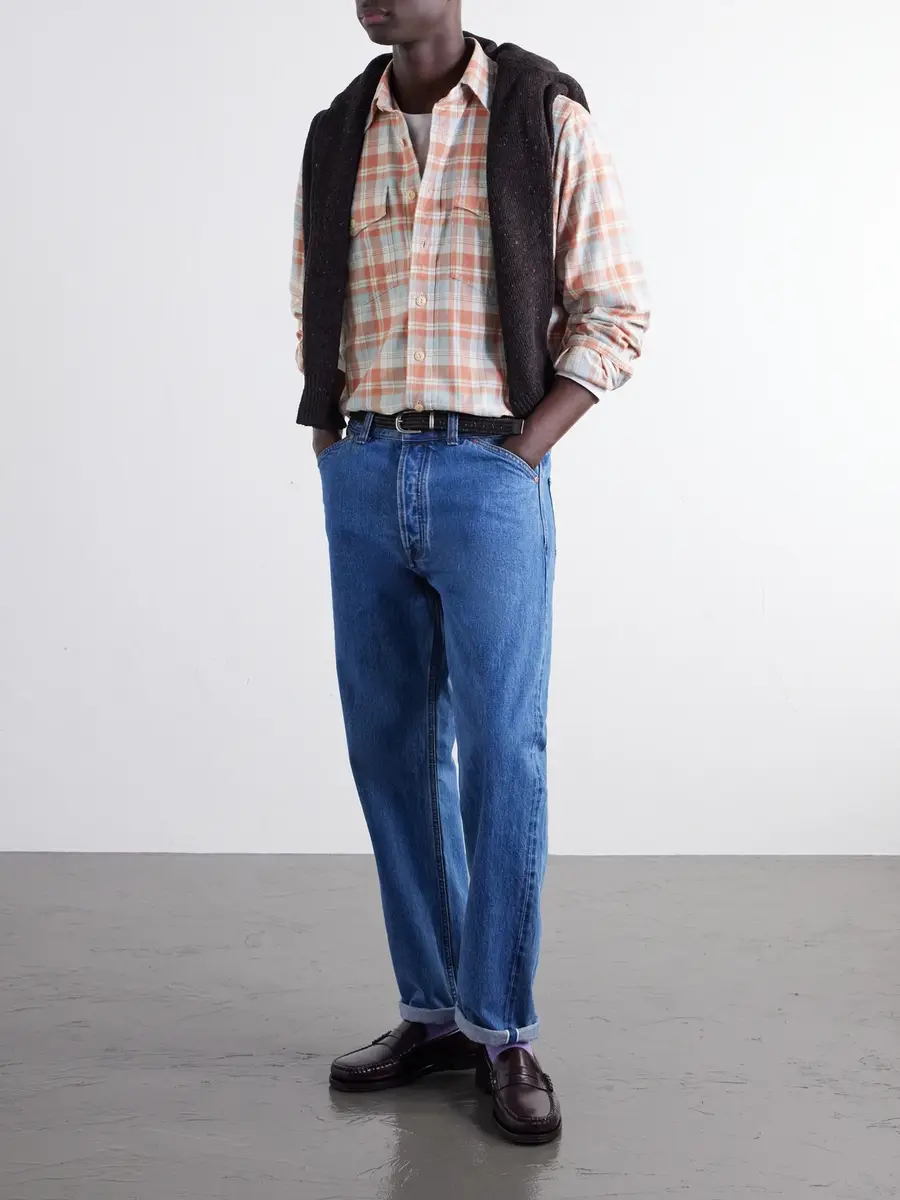 Drake's Checked Brushed Cotton-Flannel Shirt - Men | Thumbnail 2 Drake's Checked Brushed Cotton-Flannel Shirt - Men | Thumbnail 2