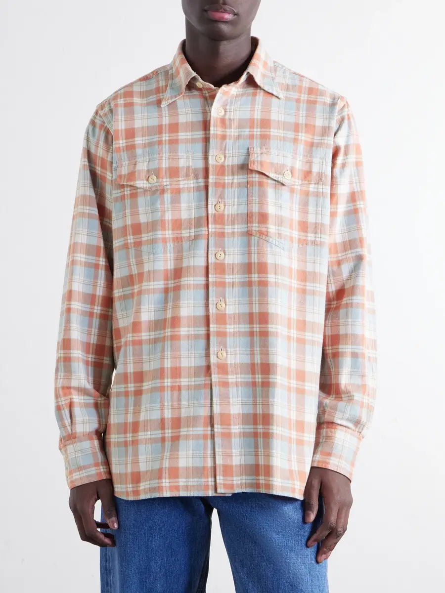 Drake's Checked Brushed Cotton-Flannel Shirt - Men | Thumbnail 3 Drake's Checked Brushed Cotton-Flannel Shirt - Men | Thumbnail 3