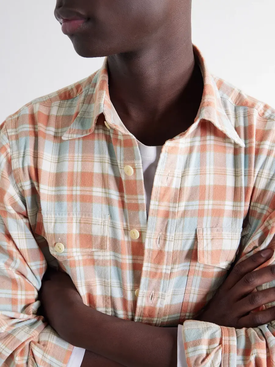 Drake's Checked Brushed Cotton-Flannel Shirt - Men | Thumbnail 5 Drake's Checked Brushed Cotton-Flannel Shirt - Men | Thumbnail 5