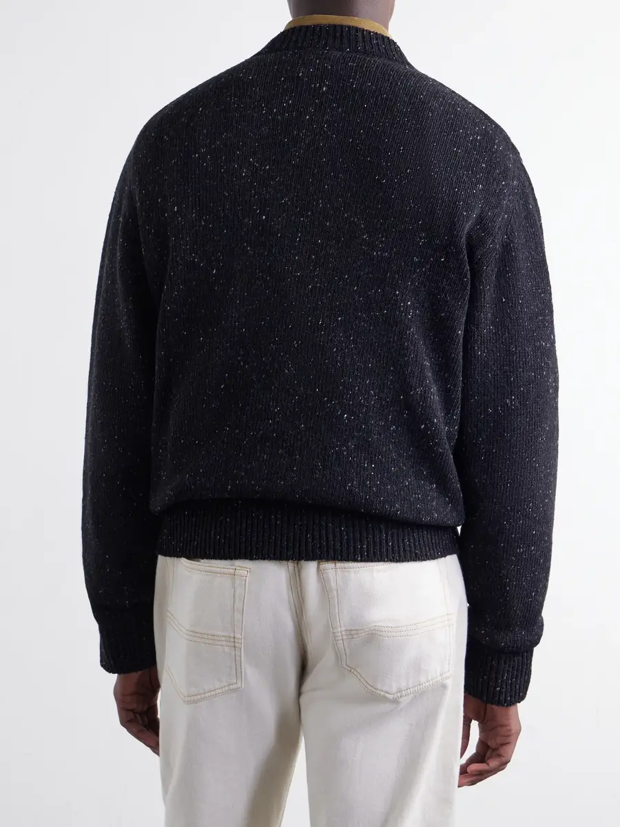Drake's Donegal Mélange Wool, Silk and Cashmere-Blend Sweater - Men | Thumbnail 4 Drake's Donegal Mélange Wool, Silk and Cashmere-Blend Sweater - Men | Thumbnail 4