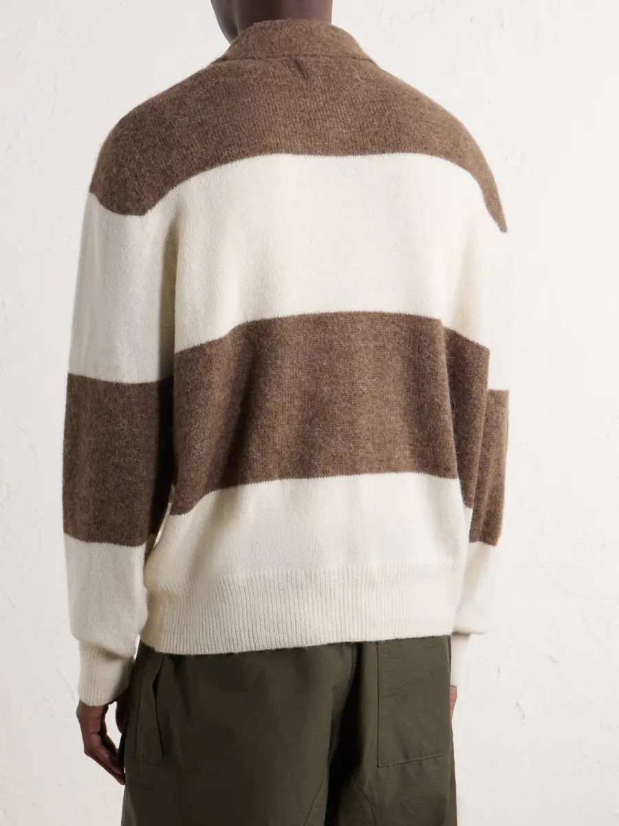 Corridor Striped Brushed Alpaca-Blend Polo Sweater - Men | Thumbnail 4 Corridor Striped Brushed Alpaca-Blend Polo Sweater - Men | Thumbnail 4