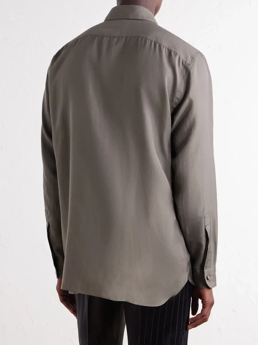 Tom Ford Cotton and Silk-Blend Twill Shirt - Men | Thumbnail 4