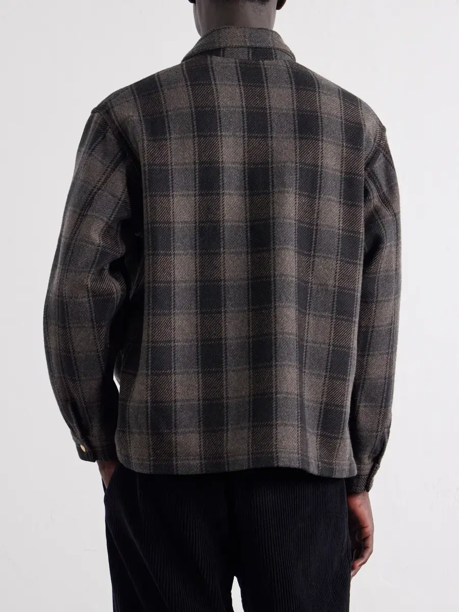 A.PRESSE Checked Wool and Cashmere-Blend Flannel Overshirt - Men | Thumbnail 4