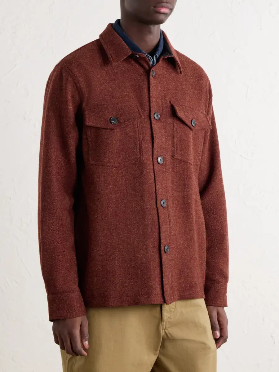 Portuguese Flannel Mélange Wool-Tweed Overshirt - Men | Thumbnail 3