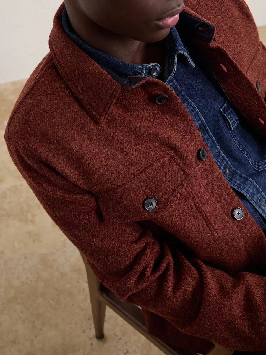 Portuguese Flannel Mélange Wool-Tweed Overshirt - Men | Thumbnail 5