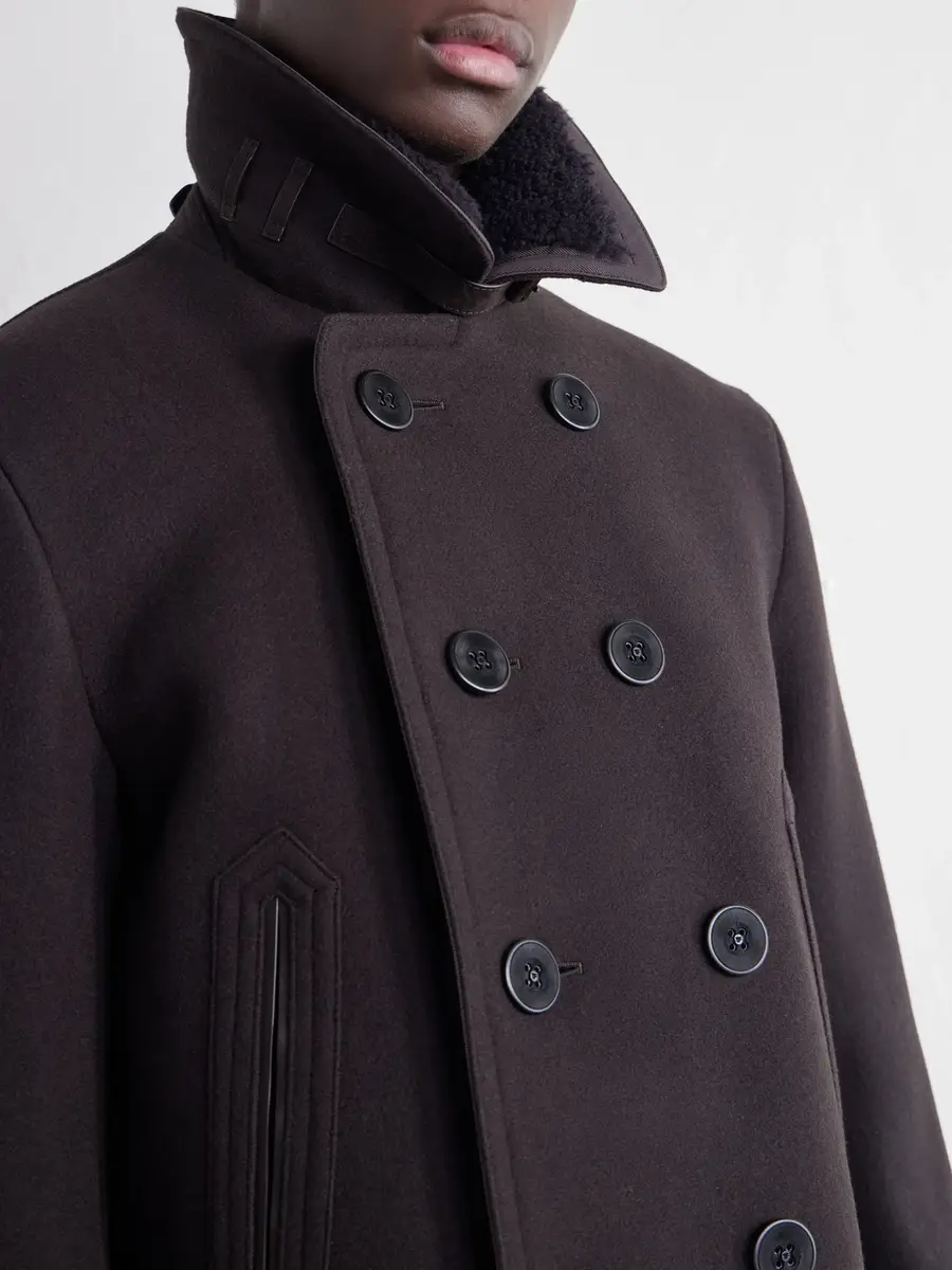 Tom Ford Shearling and Leather-Trimmed Woven Wool-Blend Coat - Men | Thumbnail 5 Tom Ford Shearling and Leather-Trimmed Woven Wool-Blend Coat - Men | Thumbnail 5