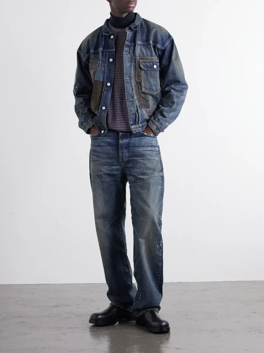 Junya Watanabe Distressed Paint-Splattered Flared Jeans - Men | Thumbnail 2 Junya Watanabe Distressed Paint-Splattered Flared Jeans - Men | Thumbnail 2