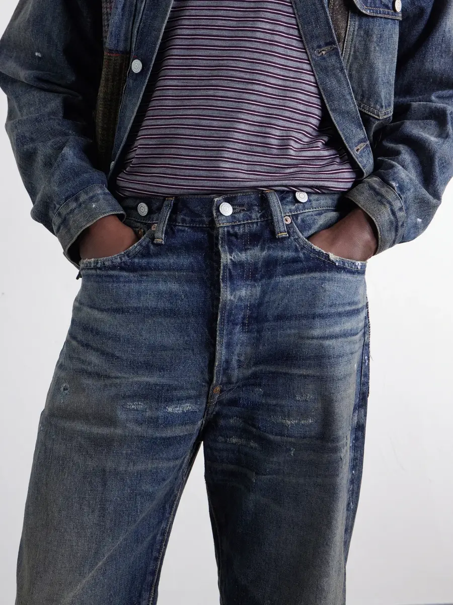 Junya Watanabe Distressed Paint-Splattered Flared Jeans - Men | Thumbnail 5 Junya Watanabe Distressed Paint-Splattered Flared Jeans - Men | Thumbnail 5