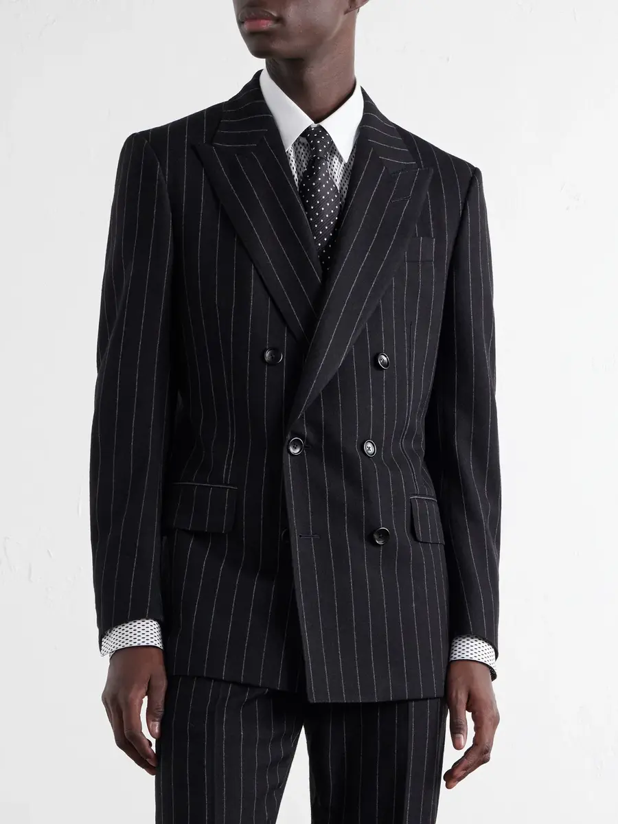Tom Ford Double-Breasted Pinstriped Wool-Twill Suit Jacket - Men | Thumbnail 3 Tom Ford Double-Breasted Pinstriped Wool-Twill Suit Jacket - Men | Thumbnail 3