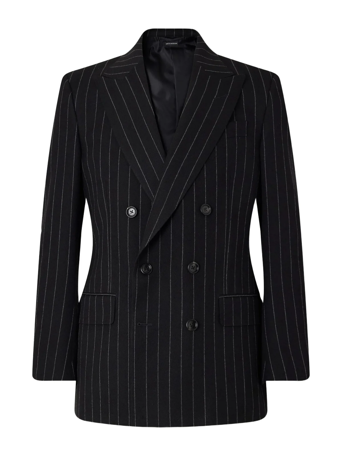 Tom Ford Double-Breasted Pinstriped Wool-Twill Suit Jacket - Men