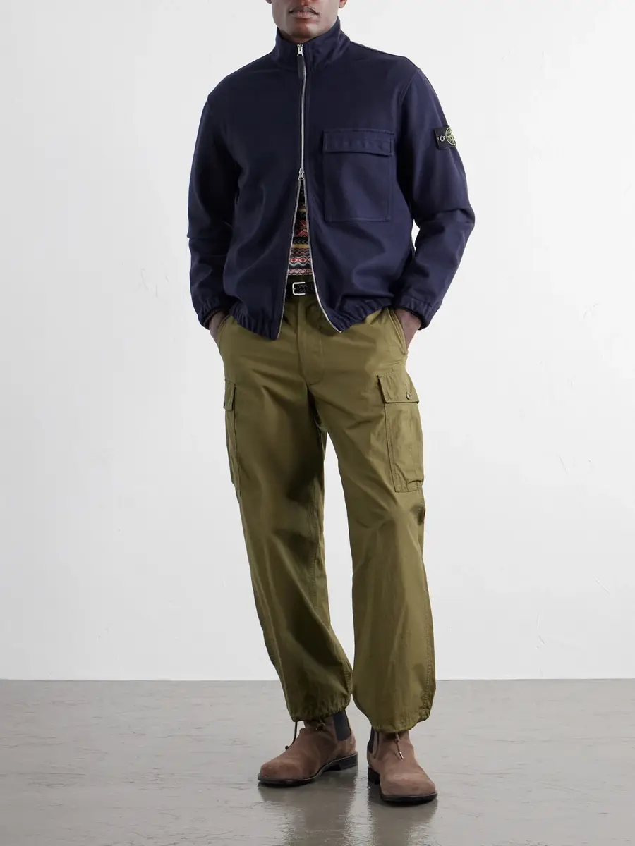Stone Island Garment-Dyed Wool Nylon Flannel-TC Overshirt - Men | Thumbnail 2