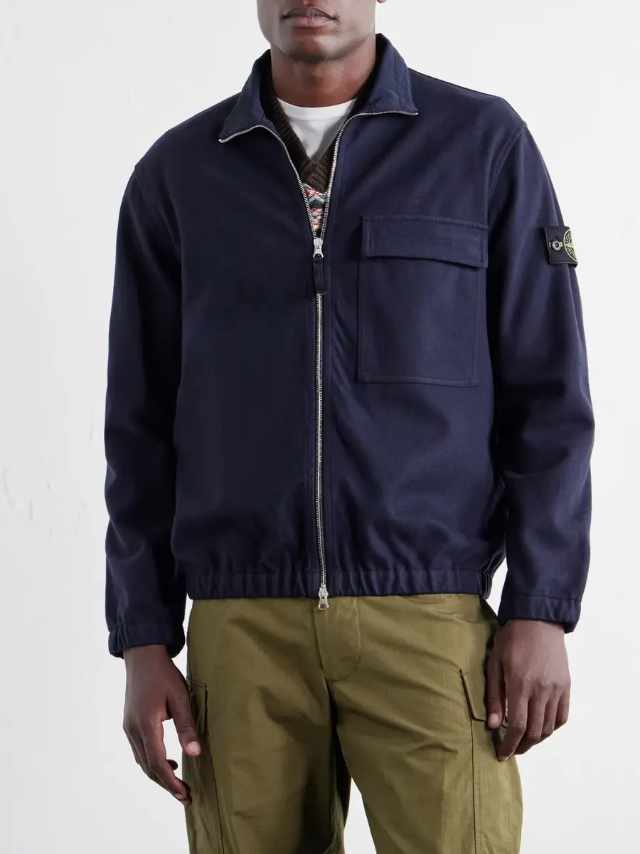 Stone Island Garment-Dyed Wool Nylon Flannel-TC Overshirt - Men | Thumbnail 3
