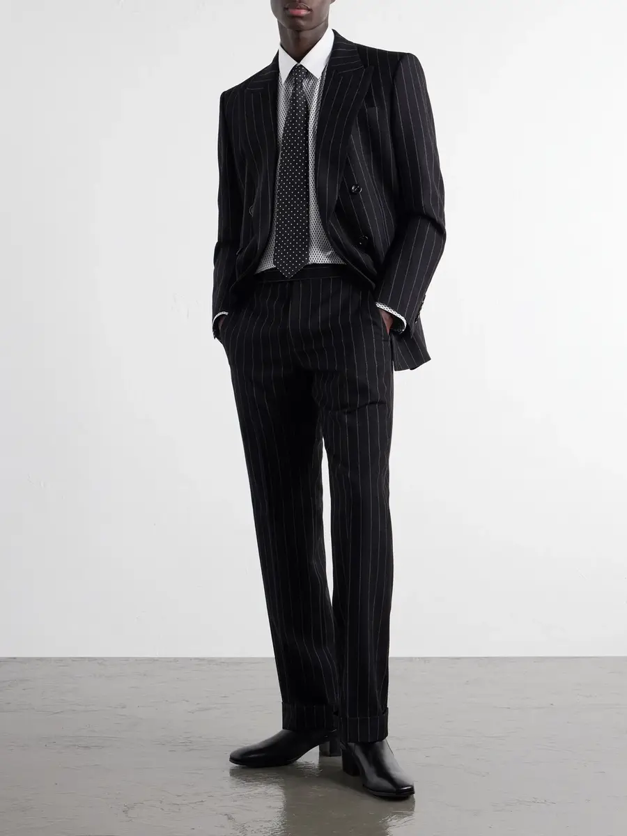 Tom Ford Straight-Leg Pinstriped Wool-Twill Suit Trousers - Men | Thumbnail 2