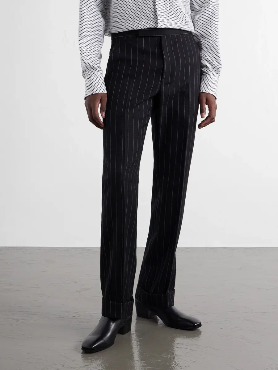 Tom Ford Straight-Leg Pinstriped Wool-Twill Suit Trousers - Men | Thumbnail 3