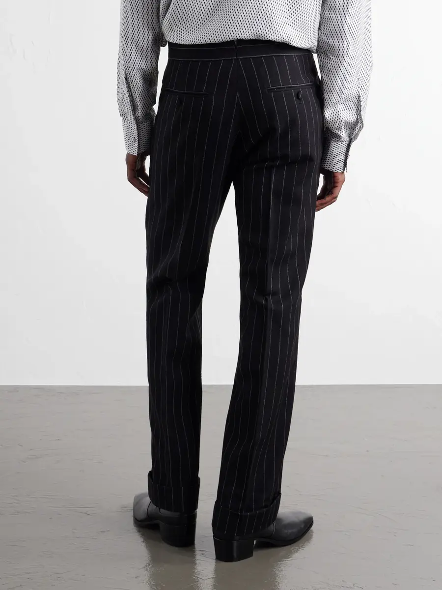 Tom Ford Straight-Leg Pinstriped Wool-Twill Suit Trousers - Men | Thumbnail 4