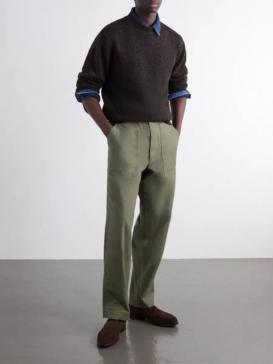 Drake's Donegal Mélange Wool, Cashmere and Silk-Blend Sweater - Men | Thumbnail 2 Drake's Donegal Mélange Wool, Cashmere and Silk-Blend Sweater - Men | Thumbnail 2