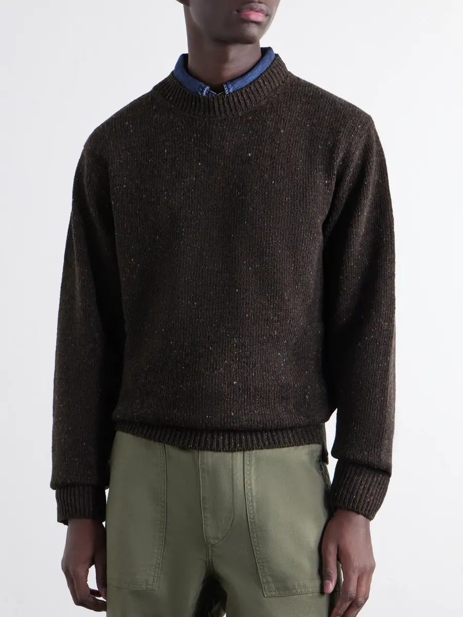 Drake's Donegal Mélange Wool, Cashmere and Silk-Blend Sweater - Men | Thumbnail 3 Drake's Donegal Mélange Wool, Cashmere and Silk-Blend Sweater - Men | Thumbnail 3