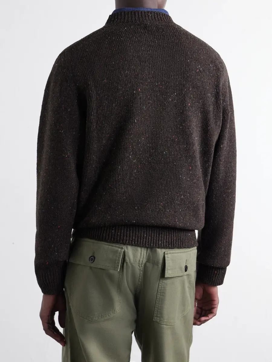 Drake's Donegal Mélange Wool, Cashmere and Silk-Blend Sweater - Men | Thumbnail 4 Drake's Donegal Mélange Wool, Cashmere and Silk-Blend Sweater - Men | Thumbnail 4