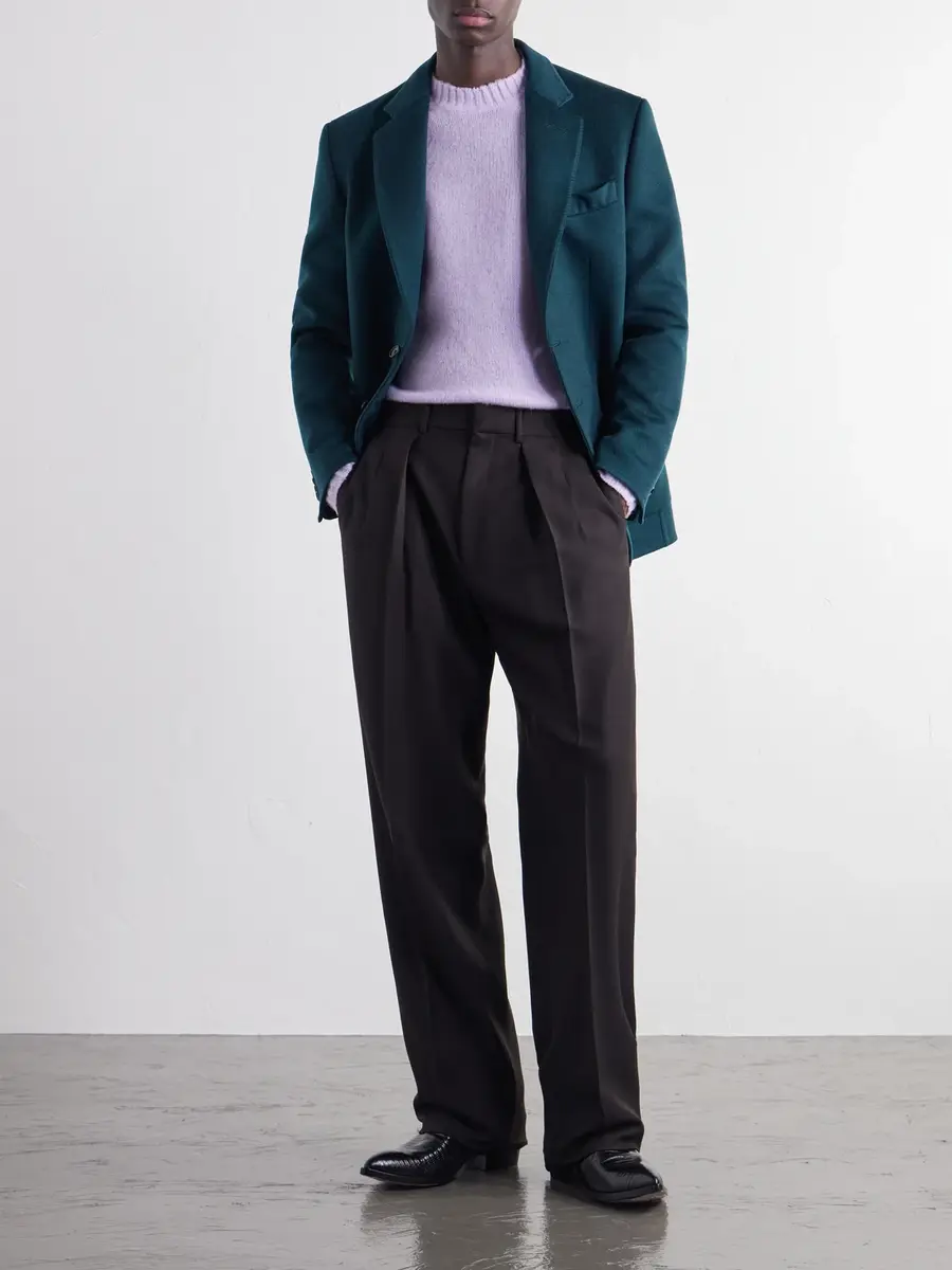 Tom Ford Straight-Leg Pleated Woven Wool Tuxedo Trousers - Men | Thumbnail 2 Tom Ford Straight-Leg Pleated Woven Wool Tuxedo Trousers - Men | Thumbnail 2