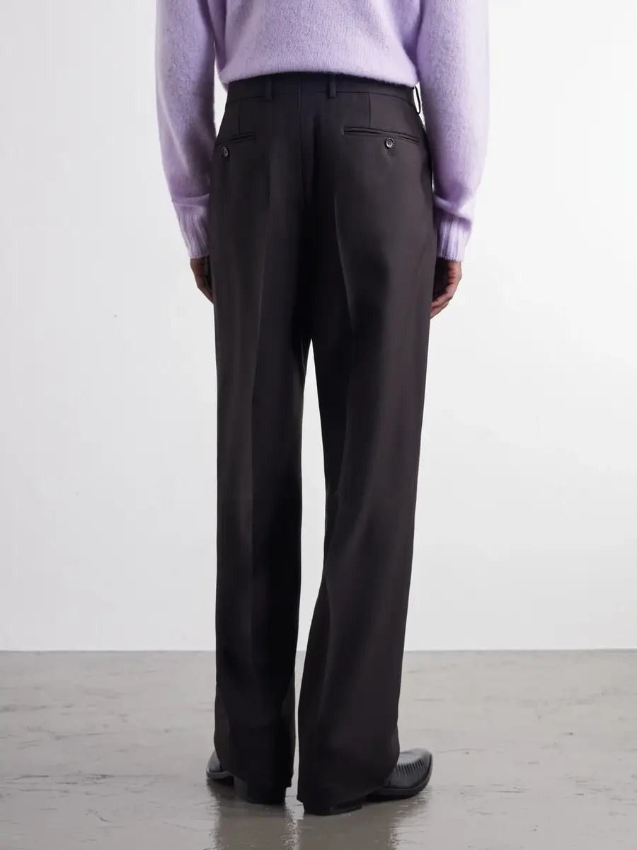 Tom Ford Straight-Leg Pleated Woven Wool Tuxedo Trousers - Men | Thumbnail 4 Tom Ford Straight-Leg Pleated Woven Wool Tuxedo Trousers - Men | Thumbnail 4