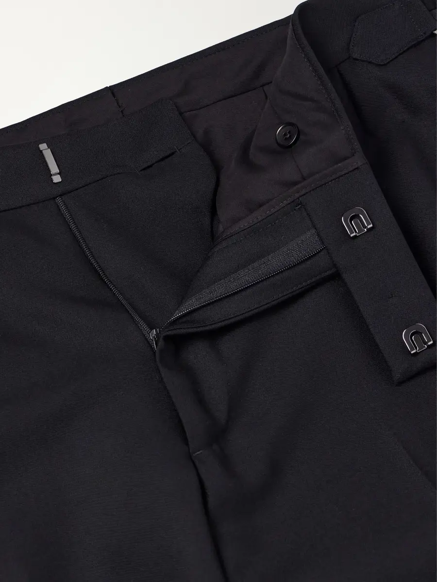 Thom Sweeney Straight-Leg Satin-Trimmed Wool-Fresco Suit Trousers - Men | Thumbnail 6
