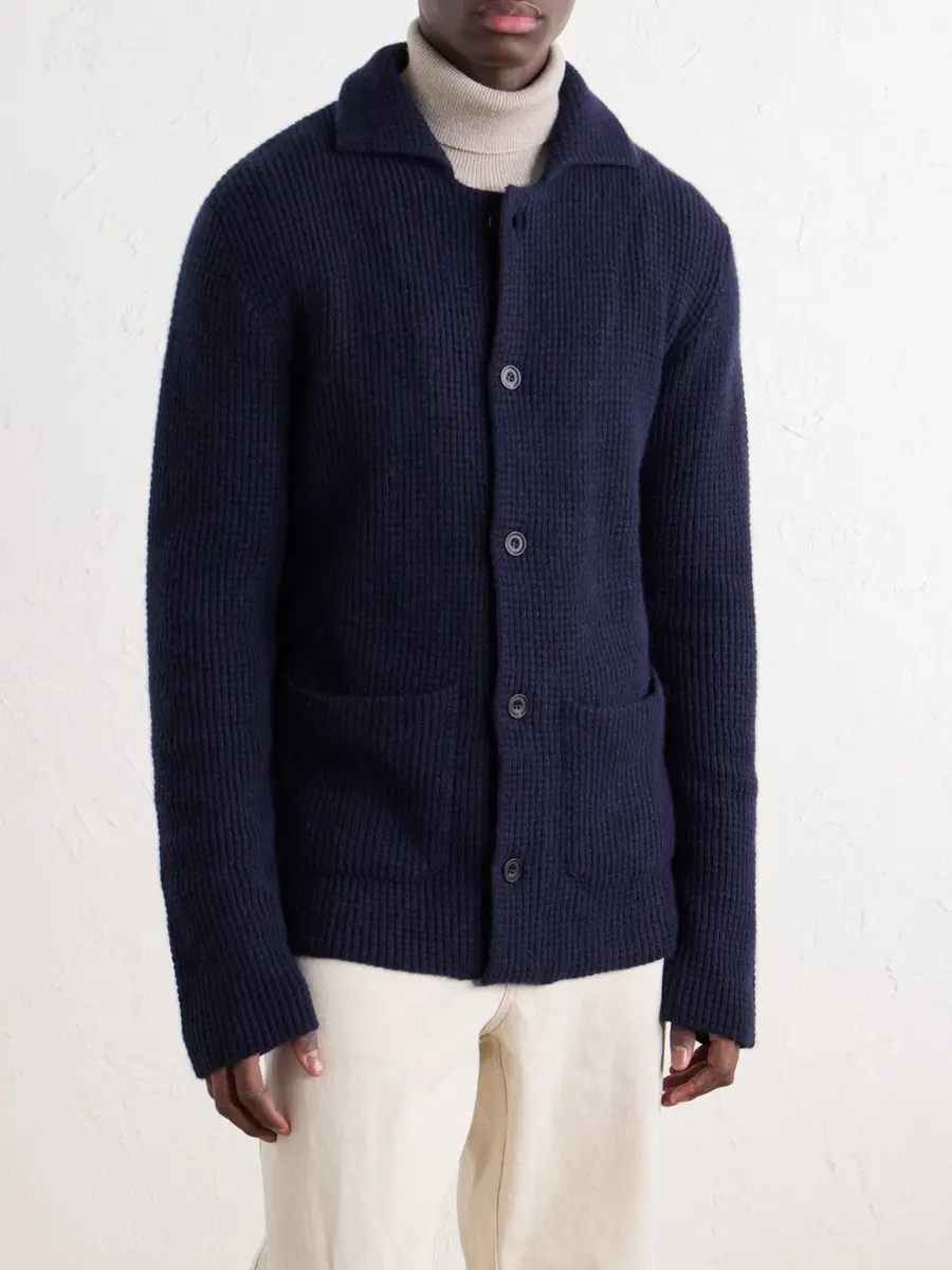 Rubinacci Waffle-Knit Cashmere Cardigan - Men | Thumbnail 3 Rubinacci Waffle-Knit Cashmere Cardigan - Men | Thumbnail 3