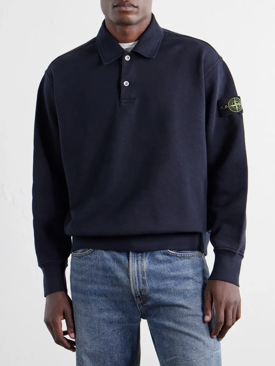 Stone Island Garment-Dyed Tubular Cotton-Fleece Sweatshirt - Men | Thumbnail 3 Stone Island Garment-Dyed Tubular Cotton-Fleece Sweatshirt - Men | Thumbnail 3