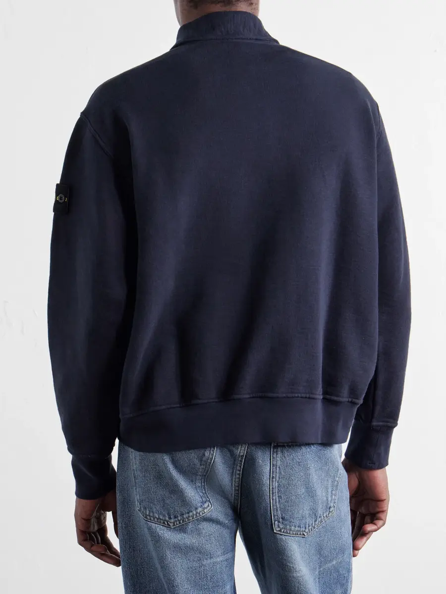 Stone Island Garment-Dyed Tubular Cotton-Fleece Sweatshirt - Men | Thumbnail 4 Stone Island Garment-Dyed Tubular Cotton-Fleece Sweatshirt - Men | Thumbnail 4