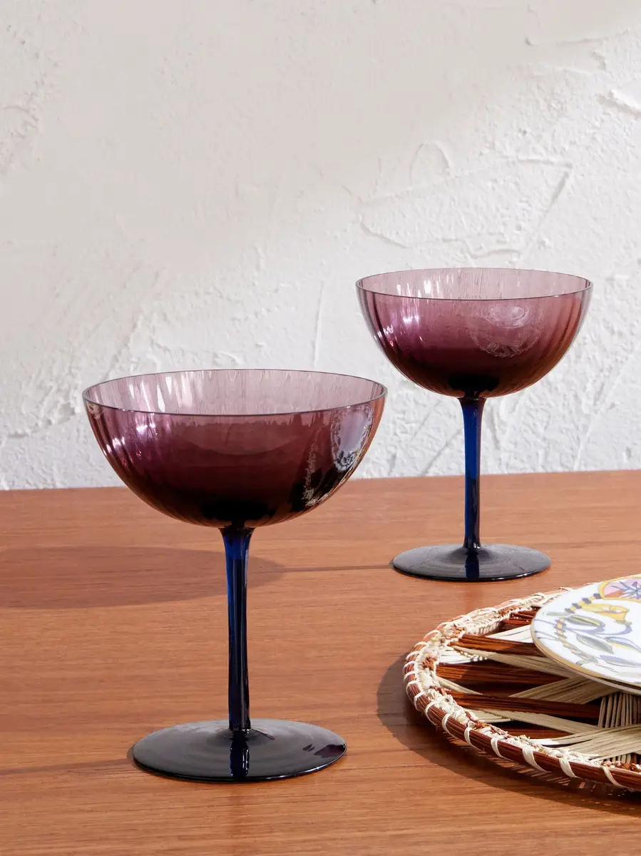 La DoubleJ Rainbow Set of Two Murano Glass Champagne Coupes - Men | Thumbnail 2