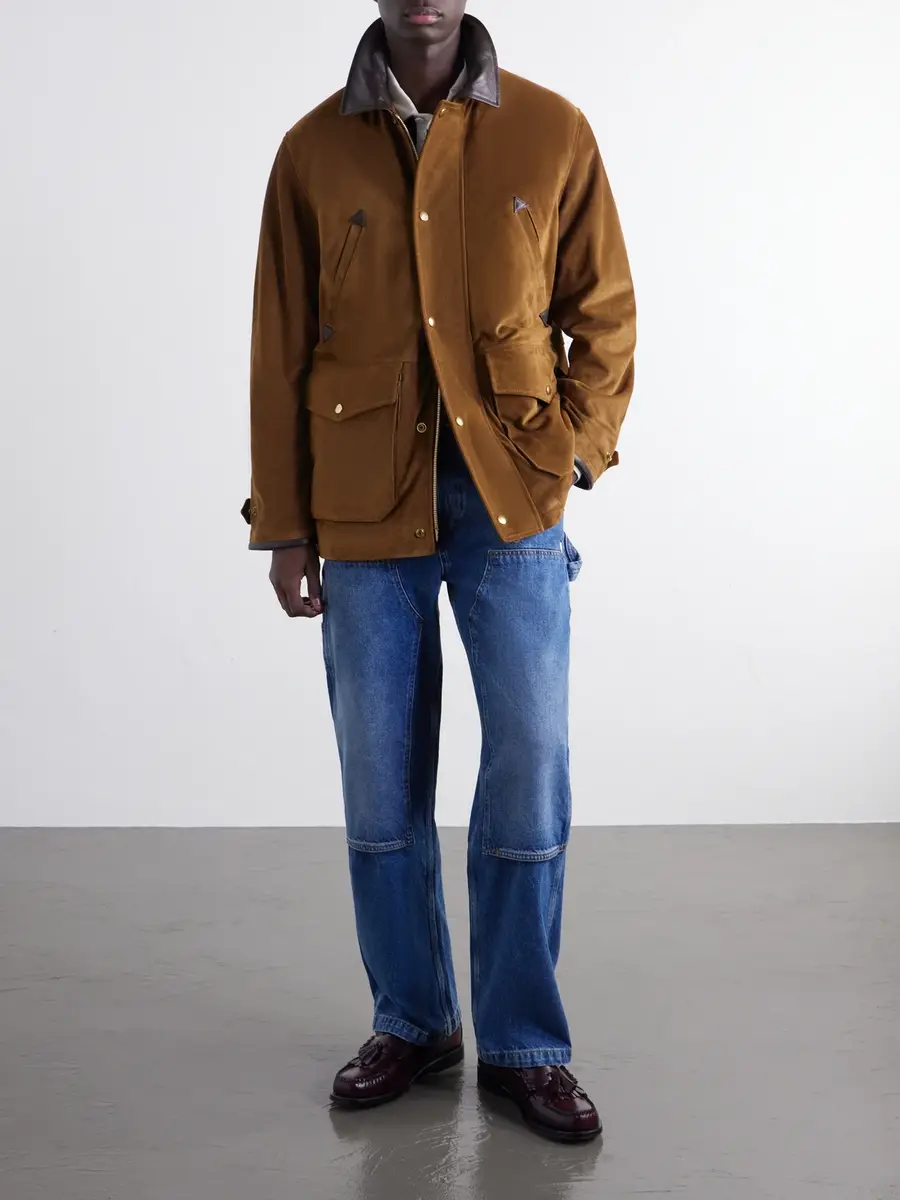 Drake's Leather-Trimmed Suede Jacket - Men | Thumbnail 2 Drake's Leather-Trimmed Suede Jacket - Men | Thumbnail 2