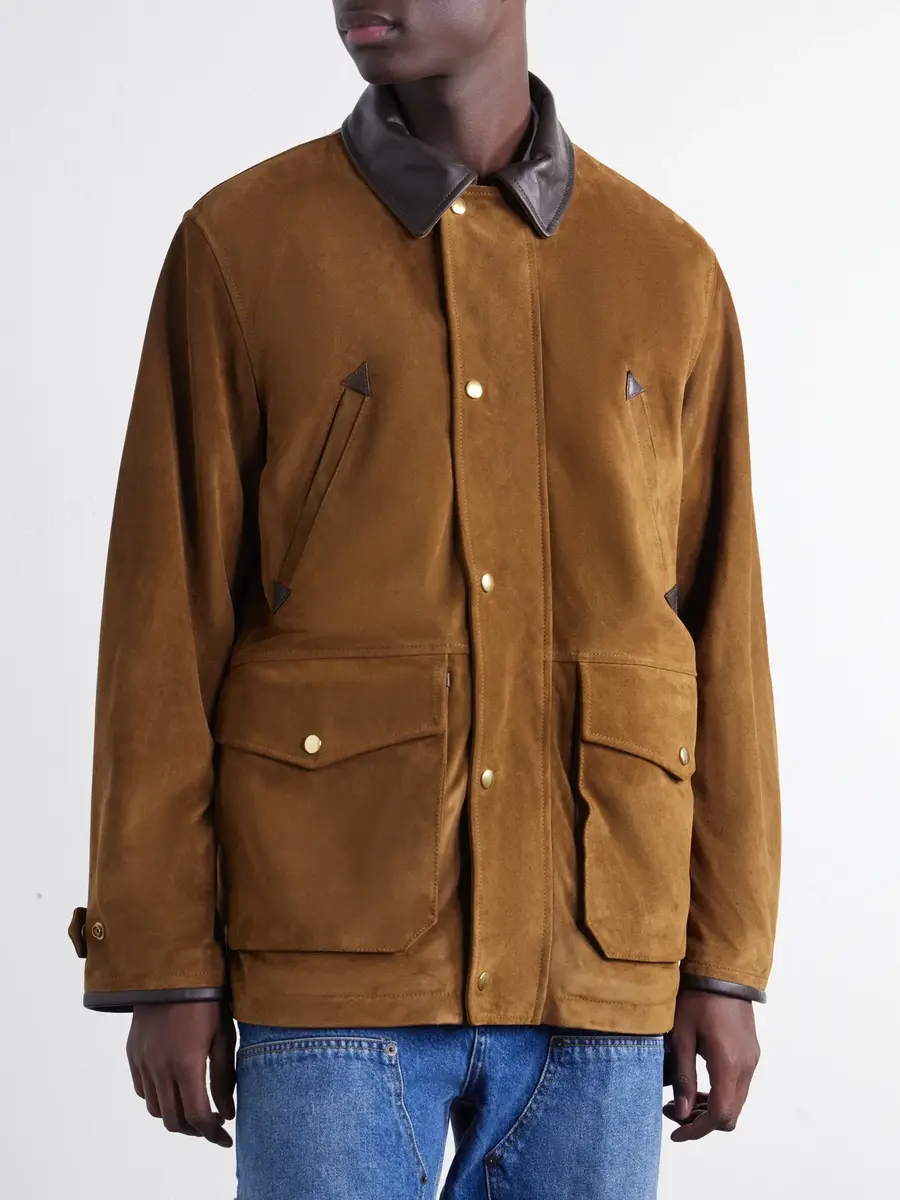 Drake's Leather-Trimmed Suede Jacket - Men | Thumbnail 3 Drake's Leather-Trimmed Suede Jacket - Men | Thumbnail 3