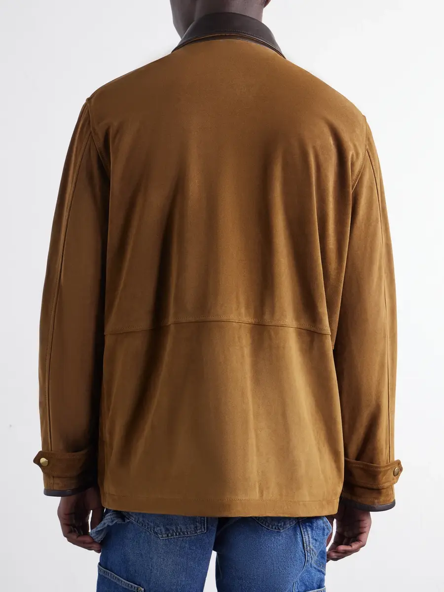 Drake's Leather-Trimmed Suede Jacket - Men | Thumbnail 4 Drake's Leather-Trimmed Suede Jacket - Men | Thumbnail 4