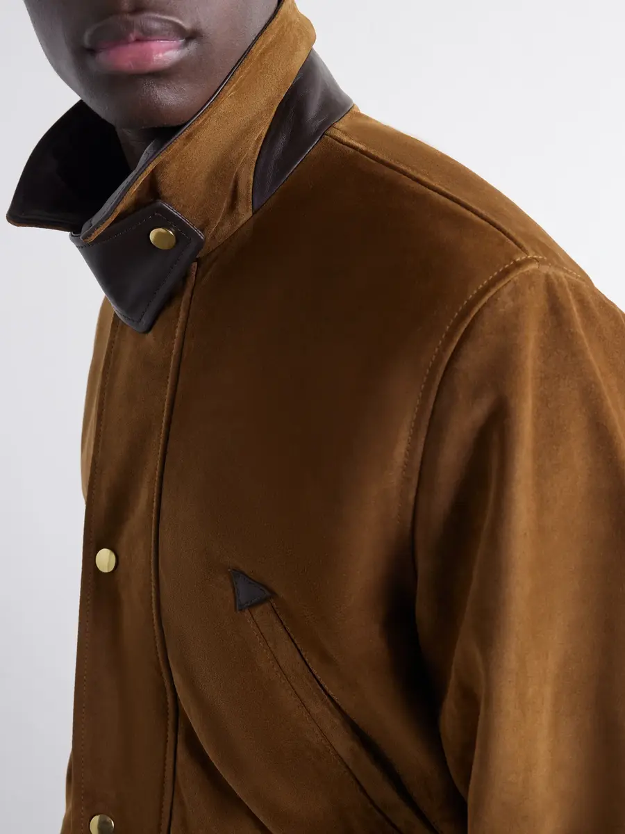 Drake's Leather-Trimmed Suede Jacket - Men | Thumbnail 5 Drake's Leather-Trimmed Suede Jacket - Men | Thumbnail 5