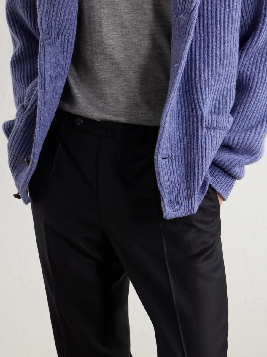 Slowear Incotex Tapered Pintucked Wool and Silk-Blend Twill Trousers - Men | Thumbnail 5 Slowear Incotex Tapered Pintucked Wool and Silk-Blend Twill Trousers - Men | Thumbnail 5
