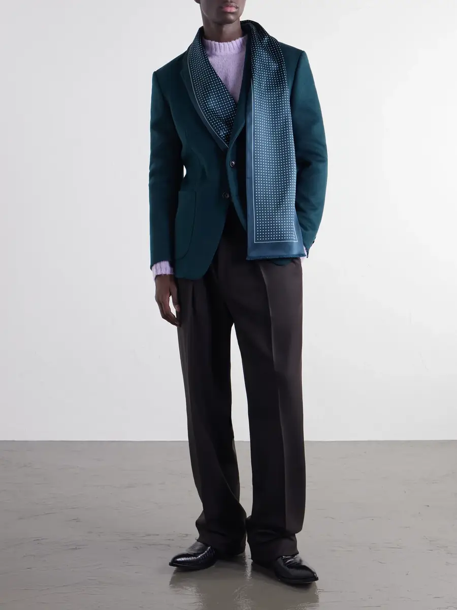 Tom Ford Polka-Dot Silk-Satin Scarf - Men | Thumbnail 2 Tom Ford Polka-Dot Silk-Satin Scarf - Men | Thumbnail 2