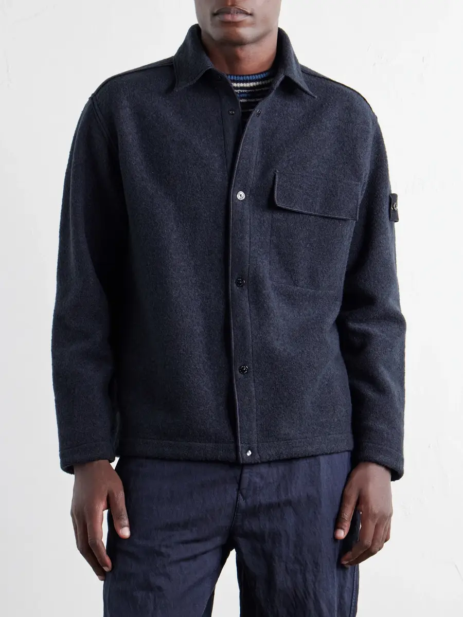Stone Island Micro Bouclé Overshirt - Men | Thumbnail 3 Stone Island Micro Bouclé Overshirt - Men | Thumbnail 3