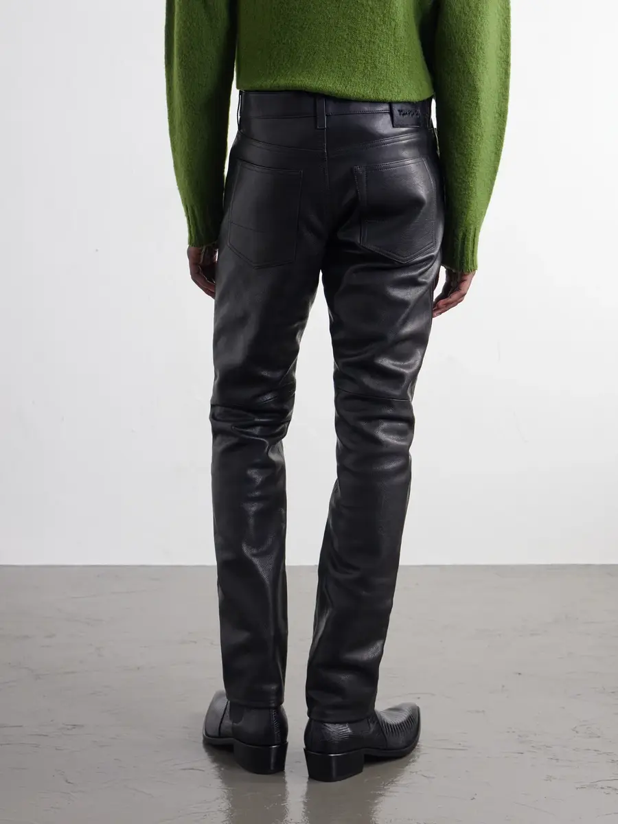 Tom Ford Slim-Fit Leather Trousers - Men | Thumbnail 4